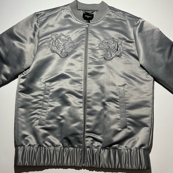 Silver shiny varsity jacket - Picture 2 of 4
